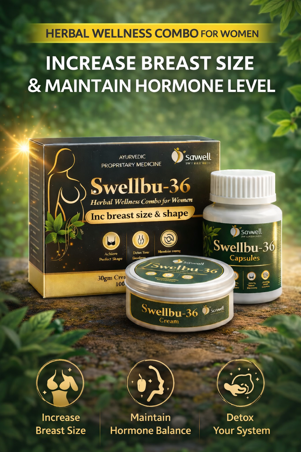 SWELLBU-36 COMBO KIT CONTAINS 30 capsule and 1 breast cream